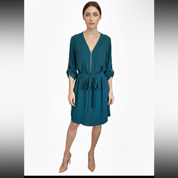 Express Dresses & Skirts - NWT Express Emerald Green Shirt Dress Size XL